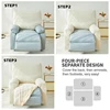 Thicken Recliner Sofa Cover Stretch Jacquard Single Armchair Sofa Relax Functional Sofa Slipcover Non-Slip 4 Pieces/set 6
