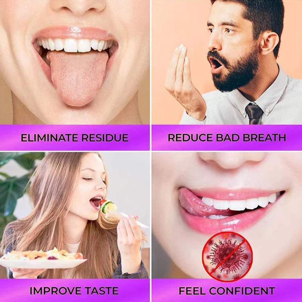 5 Pairs 2 In 1 Tongue Scraper Reusable Oral Hygiene Care Tongue Brush Cleaner Food Grade Mouth Fresh Breath Oral Cleaning Tools