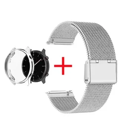 Sleek 2 - in - 1 Stainless Steel Watch Band with Protective Cover - Amazfit GTR 3Pro (KK - Silver - S)