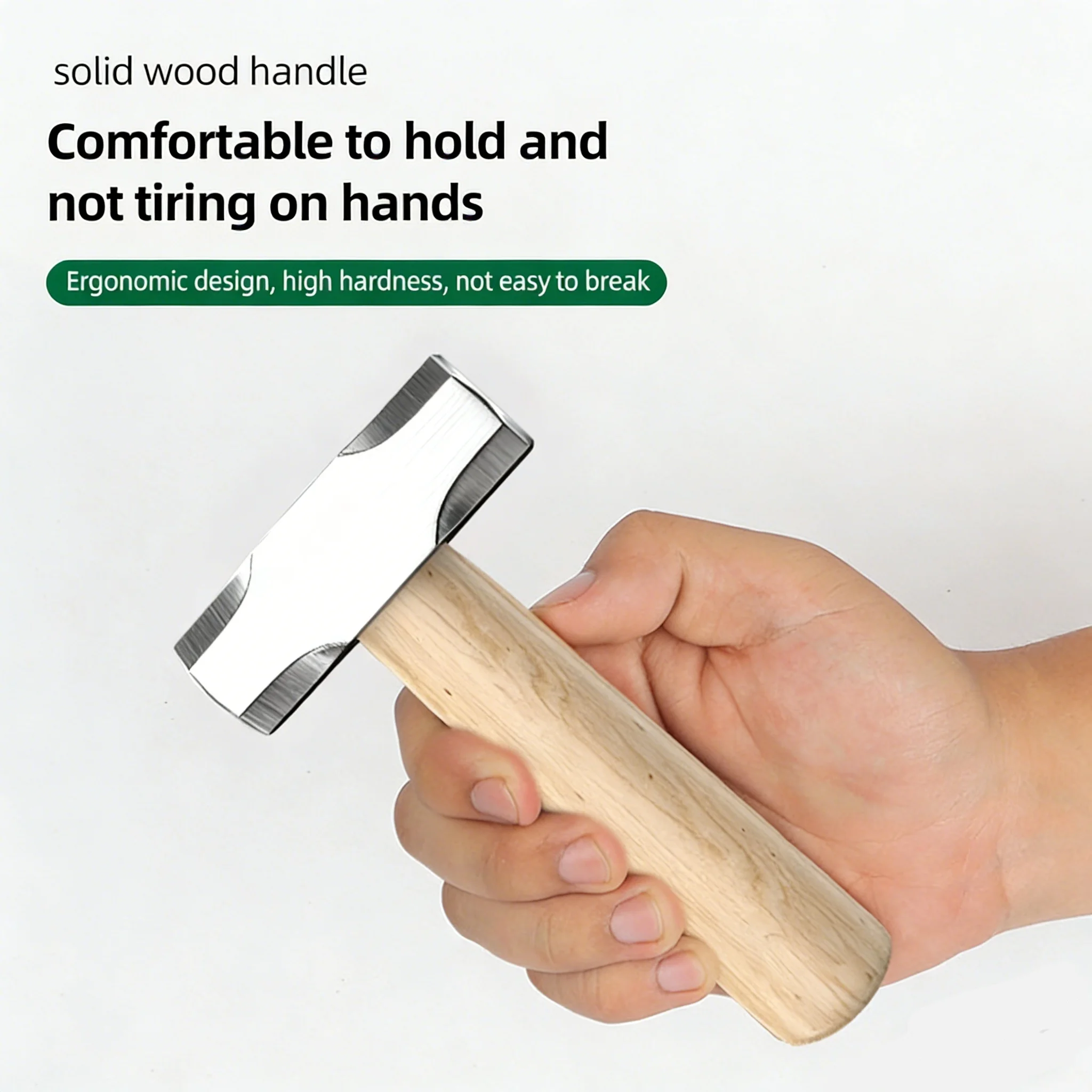 Compact Wood Handled Claw Hammer with High-Carbon Steel Head - 8 OZ