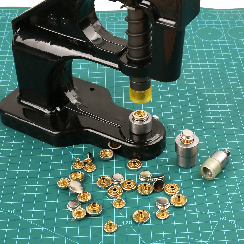 Hand Press with Button Dies Kit for Snap Fasteners Jeans/Magnetic Buttons Leathercraft Clothing Bags Jeans Sewing Accessories 2