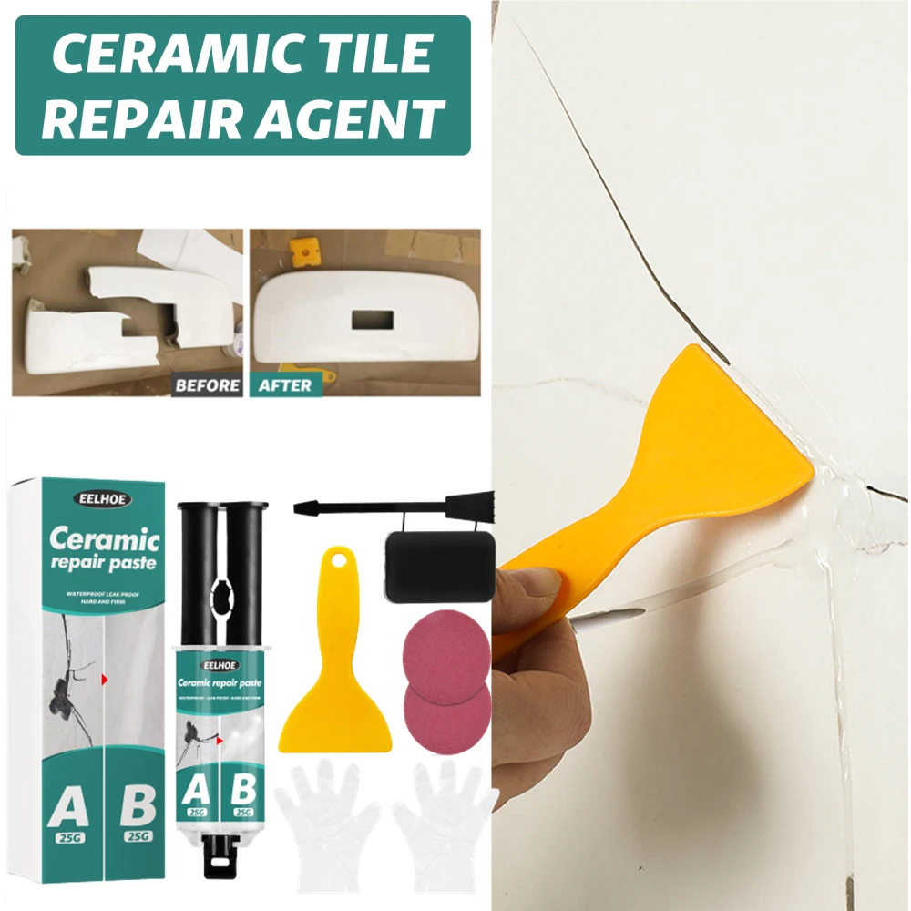 Tile Repair Agent White Black Adhesive Ceramic Tile Repair Glue Marble  Brick Floor Toilet Washbasin Glaze Crack Glue Repair Tool - AliExpress