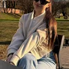 TRAF Cropped Bomber Jackets For Women Autumn Long Sleeve Baseball Jacket Woman Fashion Winter Button Aviator Jackets Streetwear 3