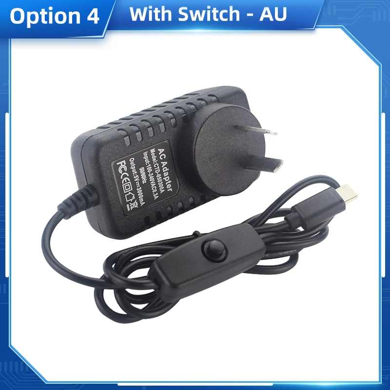 Universal 5V 3A USB Type C Power Supply Adapter