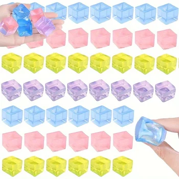 10Pcs Ice Cube Squishy Squeeze Toys Kids Adult Stress Relief Toy Soft Pinch Sensory Entertainment Games Halloween Christmas Gift