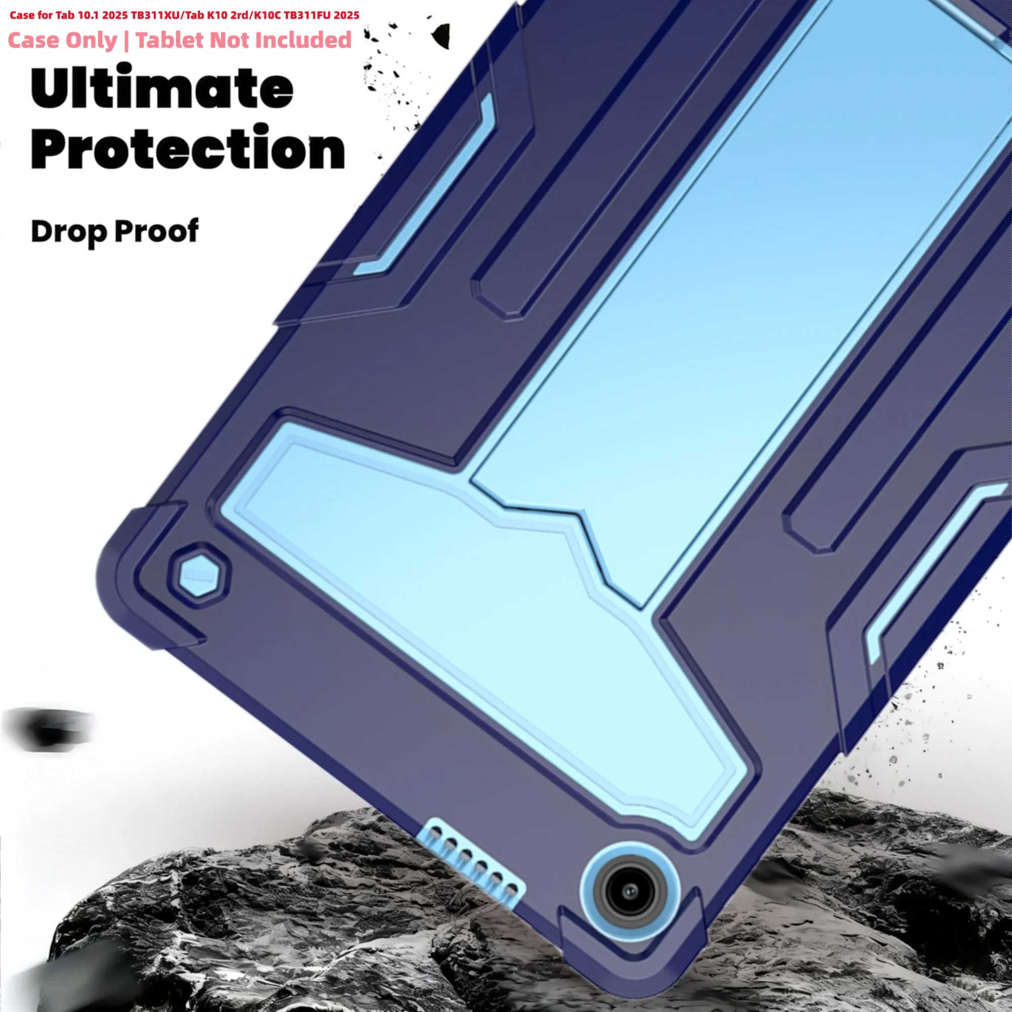 Heavy Duty Shockproof Tablet Case with Kickstand, 10.1-Inch