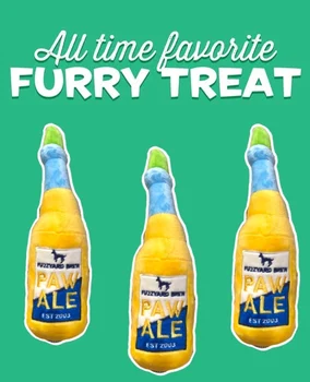 Jouet Peluche pour Chien Bouteille de Bière Grinçante - 2025 - Doglovedesign : Vêtement et accessoires pour chiens