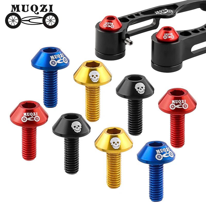 MUQZI 4PCS Bike Brake Caliper Bolts M6 V Brake Clamp Screw
