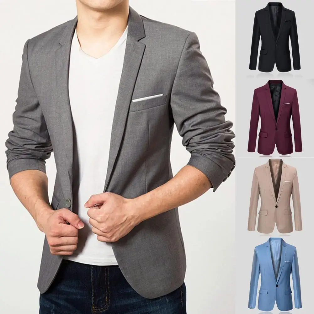 

Classic Business Blazer Outwear Classic Type Soft Texture Casual Business Male Suit Coat Men Blazer All-Match