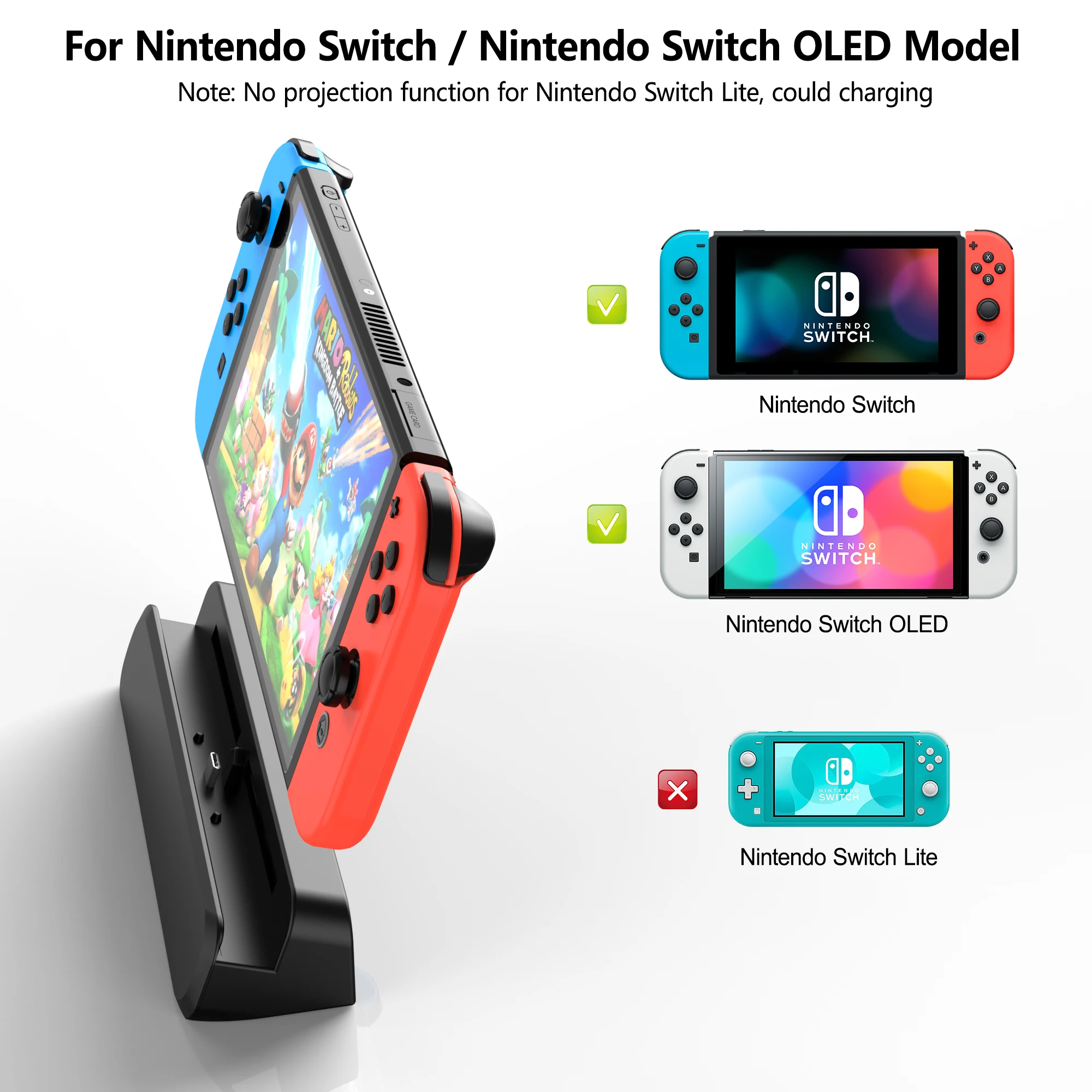 Switch Docking Station para Nintendo Switch Adaptador de tv Oled Hdmi 1000 Mbit Rj45 Ethernet Lan tipo c Hub em 1 - Imagem 2