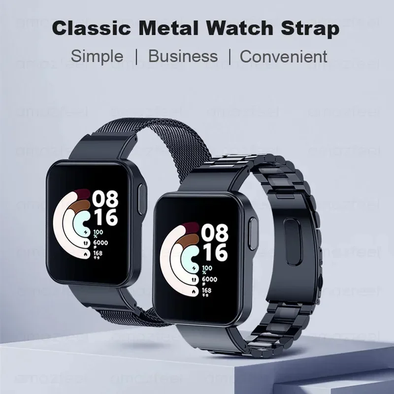 Compatible con correas Redmi Watch 2 Lite, correa de repuesto de metal de  acero inoxidable compatible con Xiaomi Mi Watch Lite 2 Smart Watch