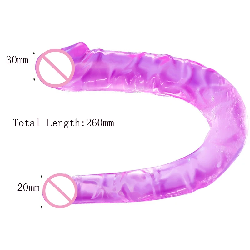 Adult Long Flexible Double Ended U Shape Dildo Penis Anal Plug Manual Vagina Massager G Sopt Sex Toy For Women No Vibrator