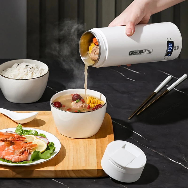 110V/220V Portable Electric Kettle Travel Boil Water Cup Smart Teapot Thermo Pot Temperature Adjustment Kettle Heating Cup 500ml electric kettle