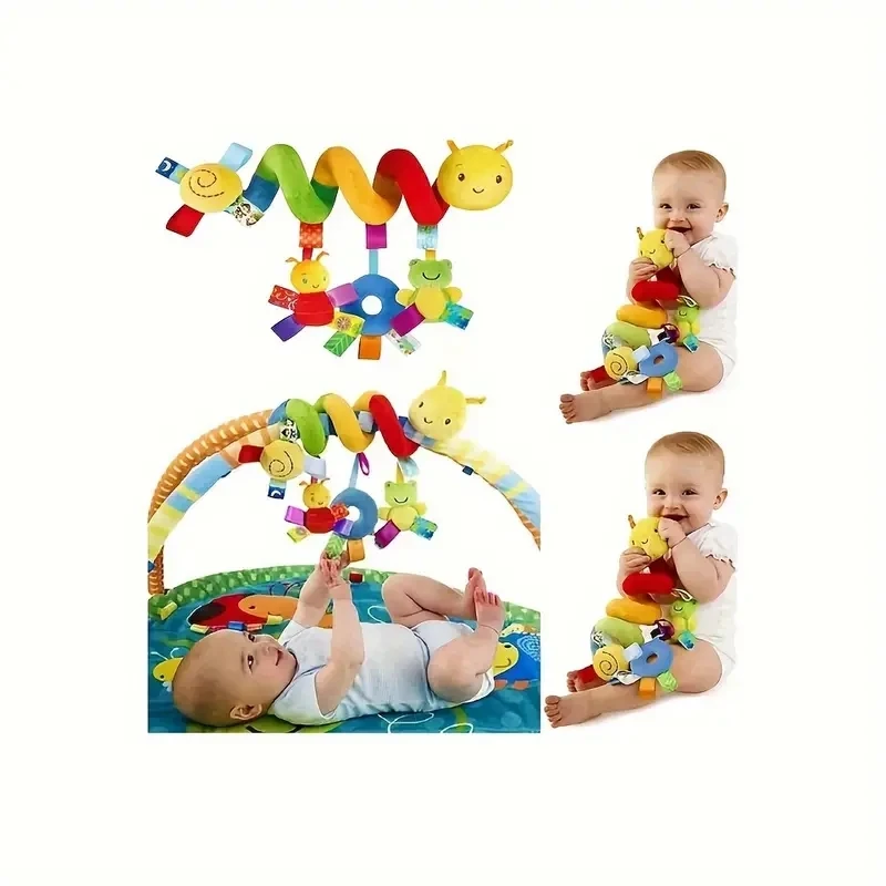 Baby crib winding with rattle bell paper multi-functional stroller hanging bell early education toy cart pendant 5