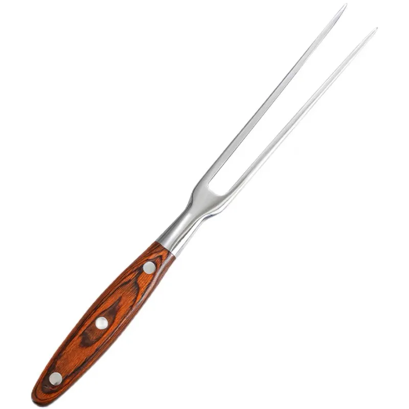 High quality teppanyaki meat roasting fork stainless steel steak barbecue tools big barbecue fork