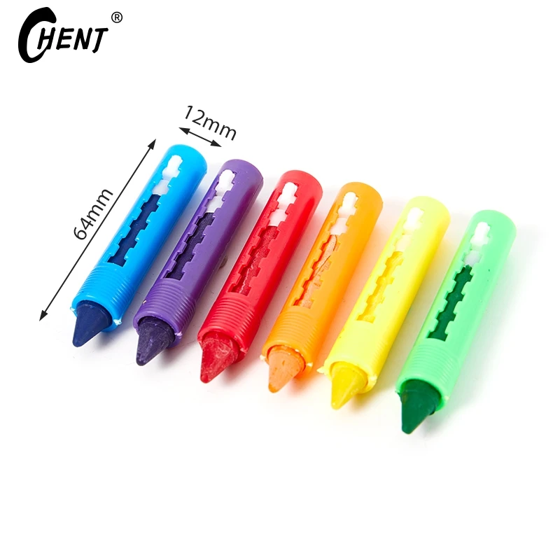 6Pcs Children's Washable Bathroom Crayon Bathing Crayon Easy To Wipe Drawing Brush Graffiti Brush Easy To Clean Drawing