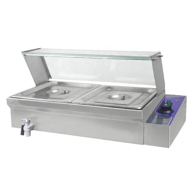 et Showcase Food Display Warmer Stainless Steel Bain Marie Electric Bain Marie Food Warmer