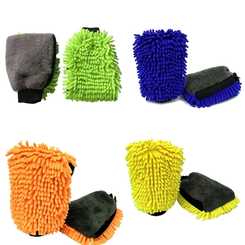 Soft Chenille Microfiber Wash Mitts Car Duster Wheel Detailing Cleaning