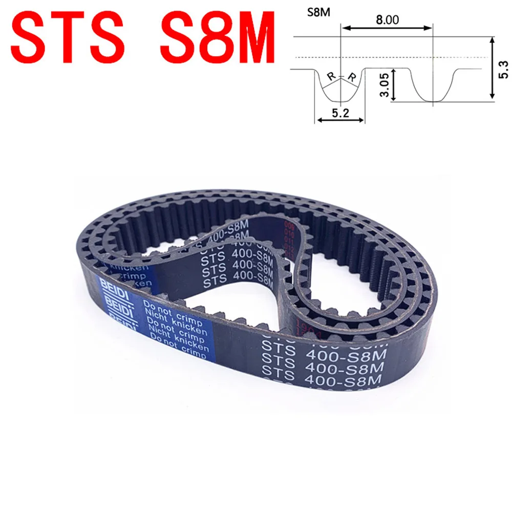 

STS S8M 792mm-960mm Pitch 8mm Timing Pulley Belt Close Loop Rubber Timing Belts Width 15mm 20mm 25mm 30mm 40mm Synchronous Belt