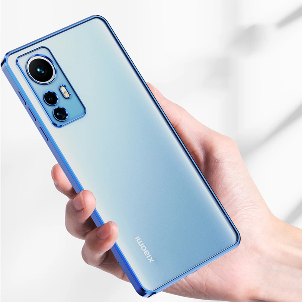 Luxuriöse, galvanisierte Telefonhülle für Xiaomi Mi 12S 12 Pro, transparente, matte TPU-Hülle, Funda für Xiaomi 12S 12X 12, Anti-Fal_voghion.com