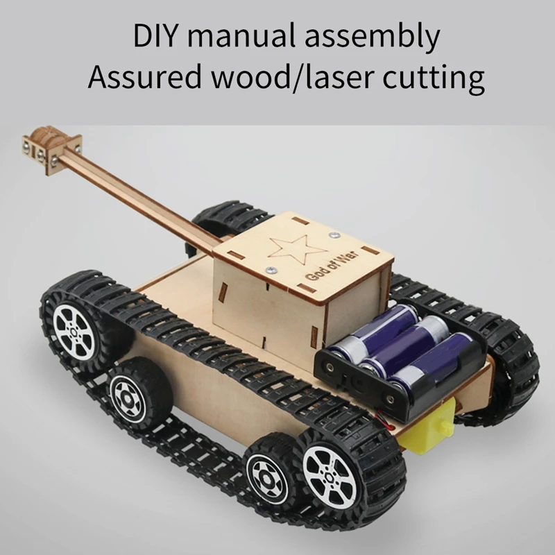 DIY 나무 어린이 과학 실험 키트, 리모컨 오프로드 추적 탱크, 전기 모터 빌딩 프로젝트, 어린이용 내구성