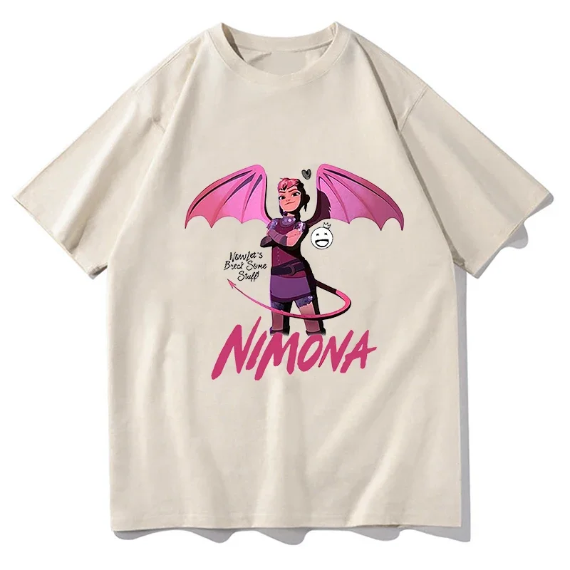 

Nimona T Shirt 2023 Anime Movie Fans Retro Short Sleeve O-neck 100% Cotton Unisex Summer Casual T-shirts graphic Short Sleeve