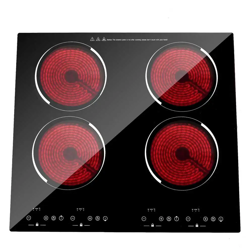 Commercial electric ceramic stove with built-in dual purpose four head electric ceramic stove four head cooker