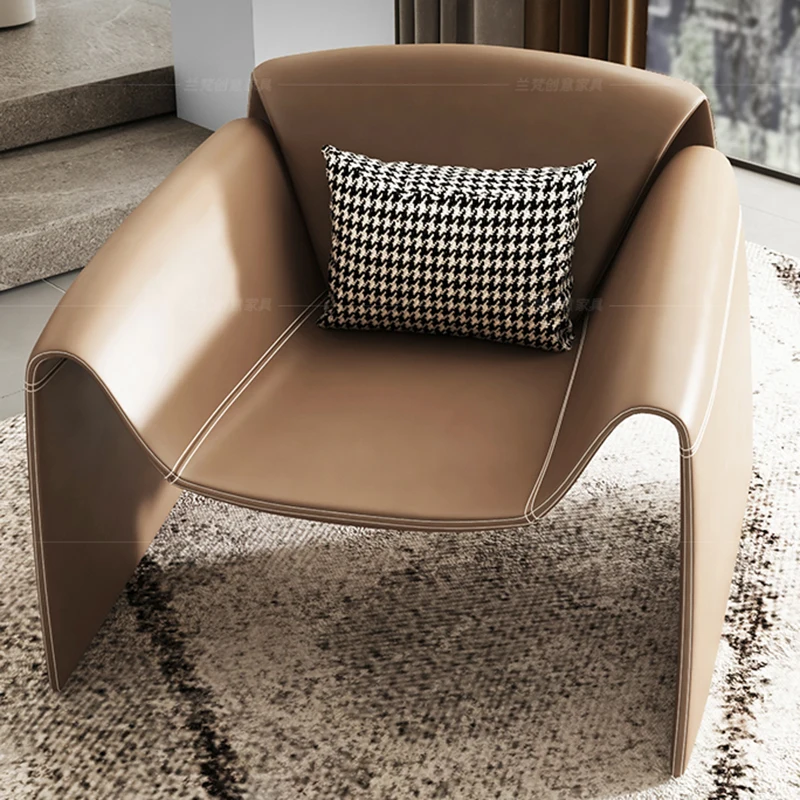 

Individual Dinette Accent Chairs Living Brown Sofa Comfortable Chair Italian Chaises Salon Mid Century Modern Furniture WXH11XP