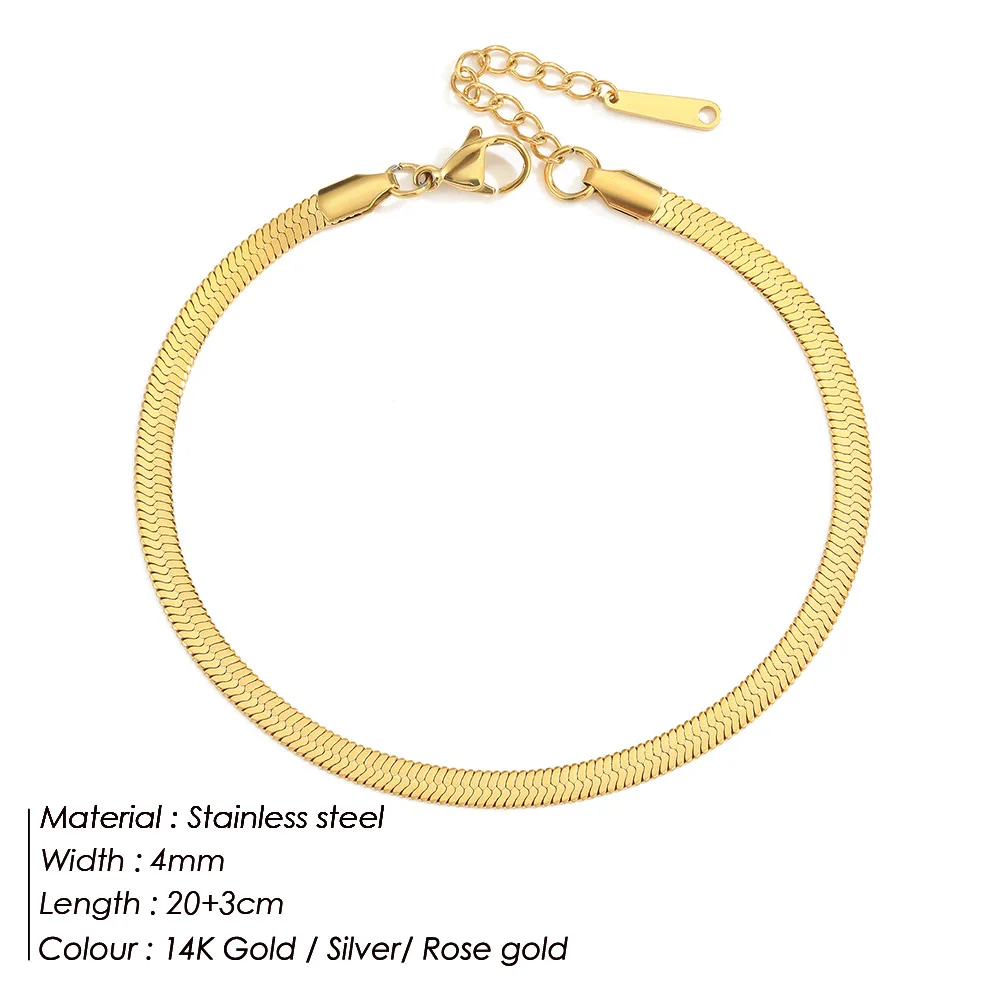 Snake Bone Chain Anklet for Women Girls Adjustable Summer Beach Chain Anklet Bracelet Jewelry Gift Silver Anklet Bracelet Ankle Chains