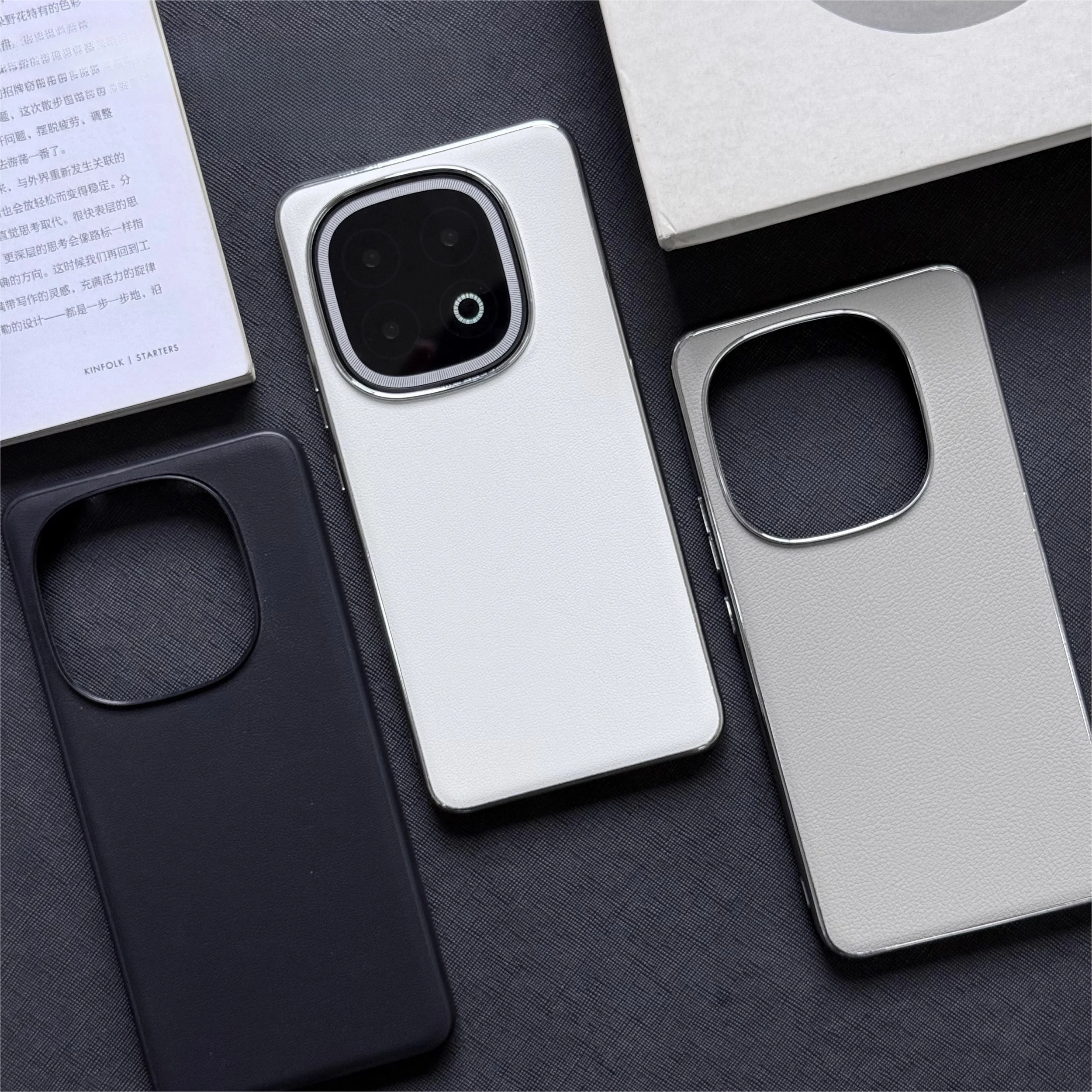 Luxury Leather Electroplating PC Hard Cover - Simple Shockproof Case