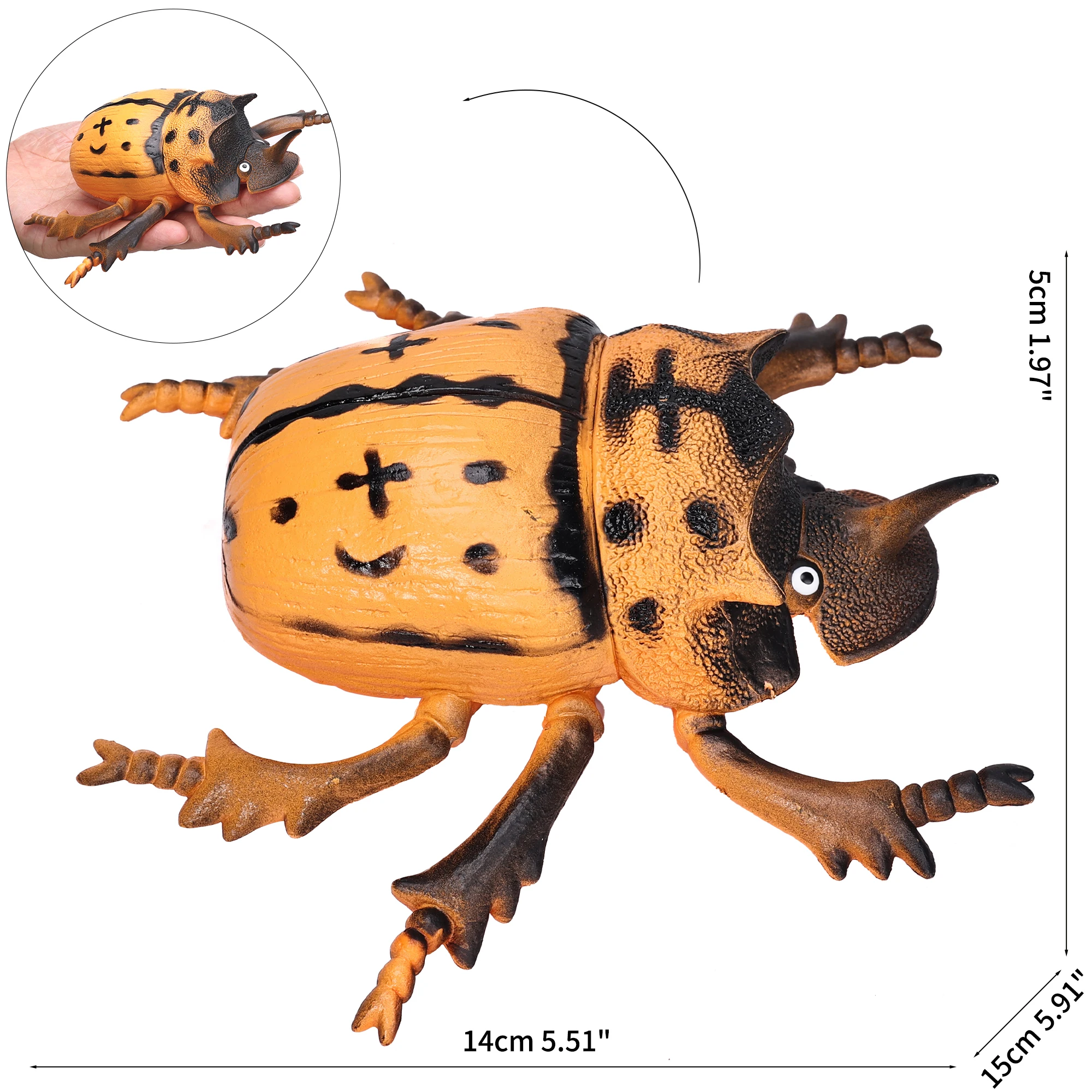 Large Insect Animal Figurines Set - Spider, Scorpion, Ladybug, Dragonfly, Beetle - Educational and Halloween Toy
