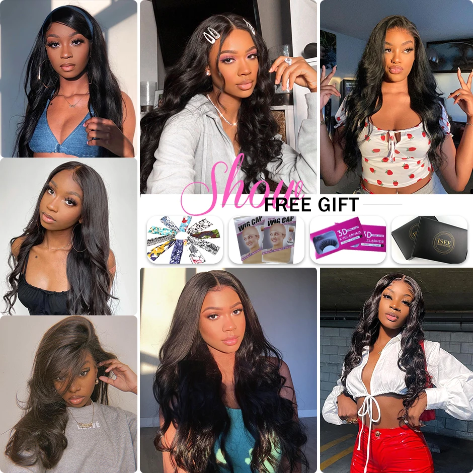 Peruvian Body Wave Lace Front Wig 13x4 Body Wave Lace Closure Wigs For Women Human Hair Wigs ISEE HAIR 13X4 Lace Frontal Wigs images - 6