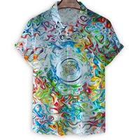 Colored Pigment Magma Shirt Men 3d Print Summer Vacation Hawaiian Shirts Beach Oversized Short Sleeves Lapel Button Blouse 1