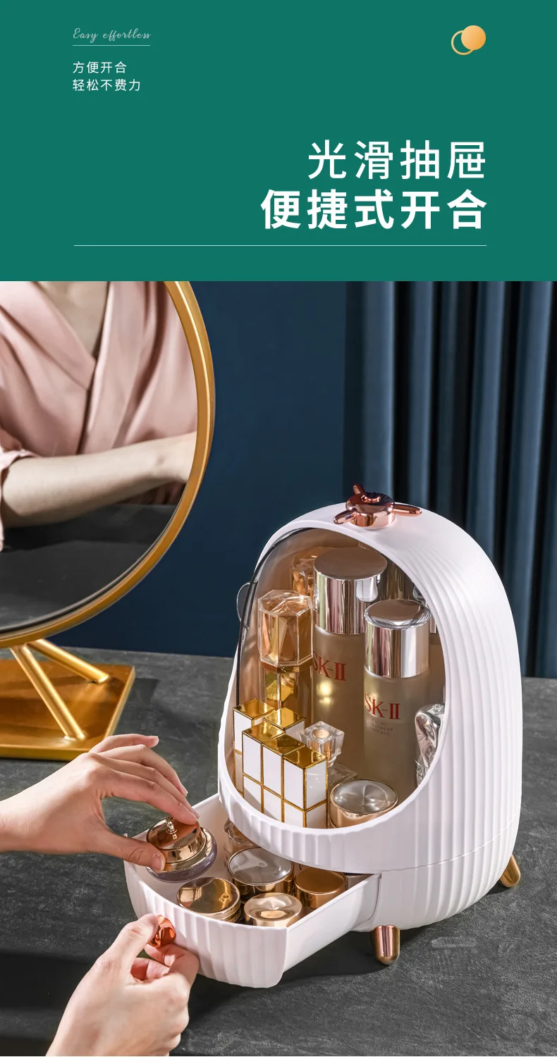 Loe Round Dustproof Cosmetics Storage Box Drawer Lipstick Mask Skincare Shelves 17 Undefined