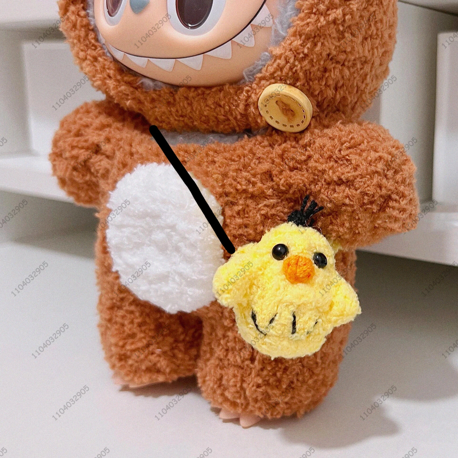 Labubu The Monster Rilakkuma Costume Kuma Bear Clothes Kawai Vinyl Doll Action Figure Original Replica 1:1 Bag Charm Pendant