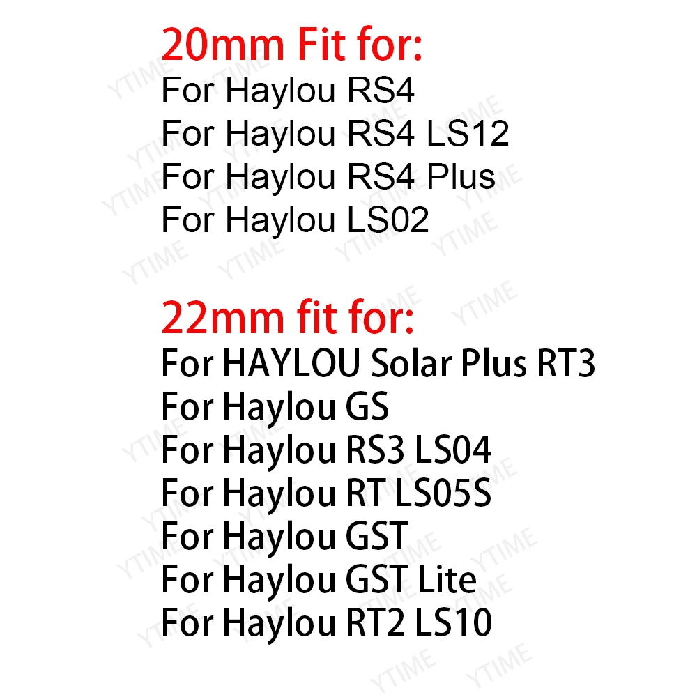 Cinturino per Xiaomi Haylou RS4 plus /LS02 cinturino Smartwatch band per Haylou GST Lite/GS/RT2 /RS3 LS04/RT LS05S sbracciale correa