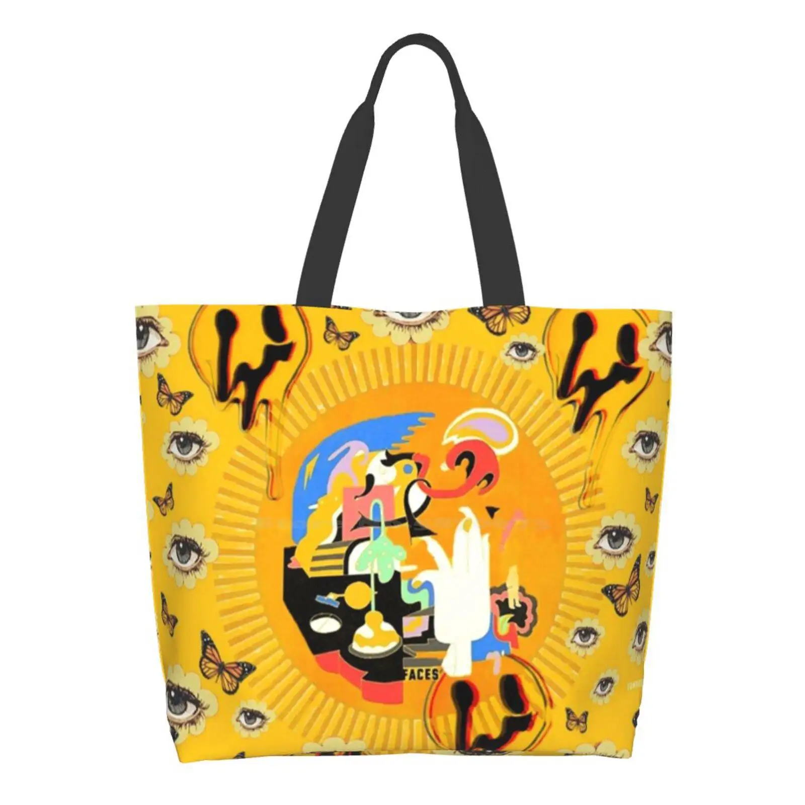 Faces Of Mac Women Shopping Bag Girl Tote Large Size Album Music Miller Song Vintage Rapper Cover