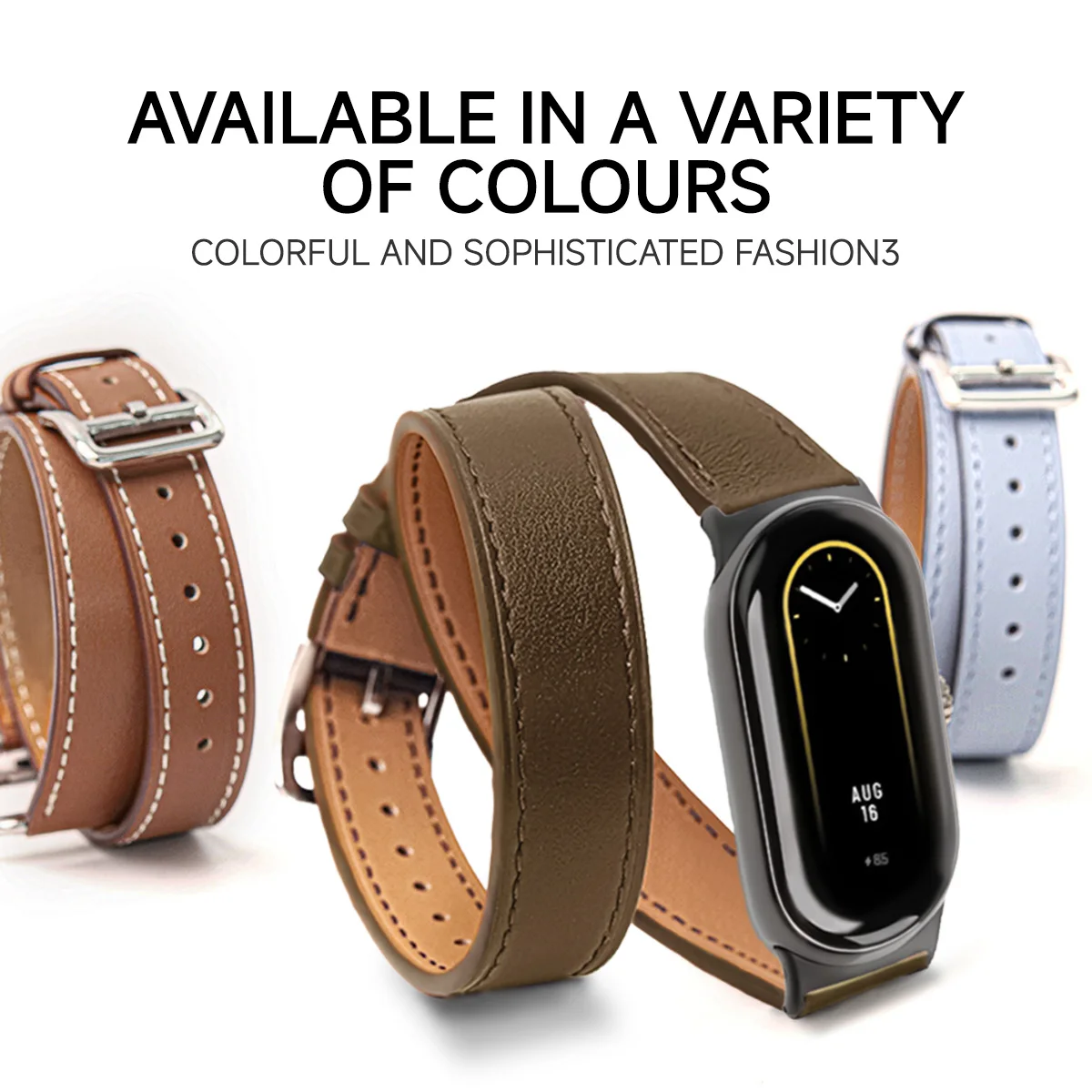 Premium Leather Strap for Mi Band Sports Bracelet - Stylish Replacement Wristband
