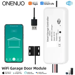 Smart WiFi Garage Door Opener Controller - Voice Control with Alexa & Google Home Integration (CKM05 White)