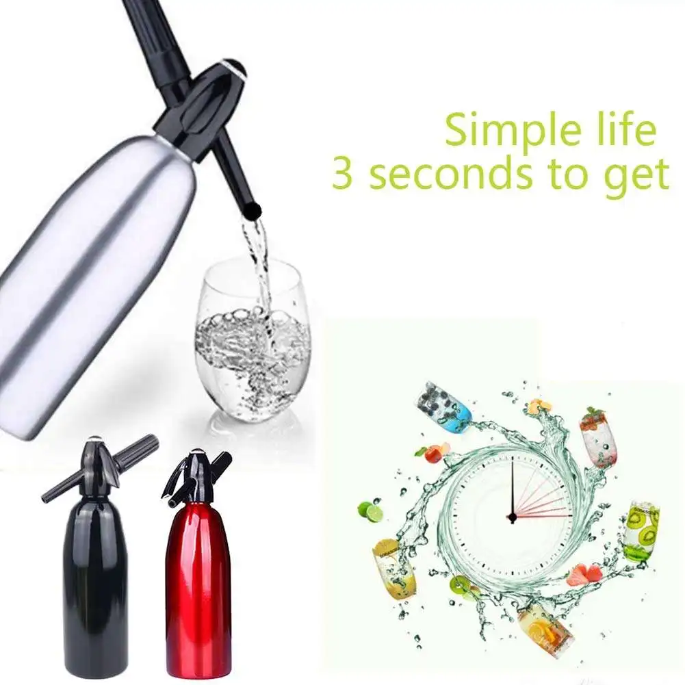 1L Aluminum Soda Siphon Soda Water Machine Bubble Water Bottle Machine Household Commercial Carbonated Production sparkling water maker