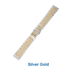 Premium Solid Stainless Steel Watch Strap - Various Sizes Available - 23mm (Silver Gold)