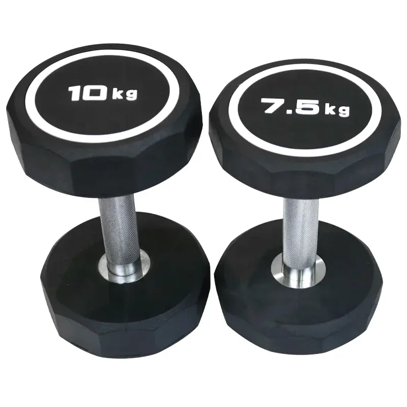 Commercial Gym 10 Sides PEV Coated Weights Dumbbells 2.5kg-50kg Mancuernas Gym Training