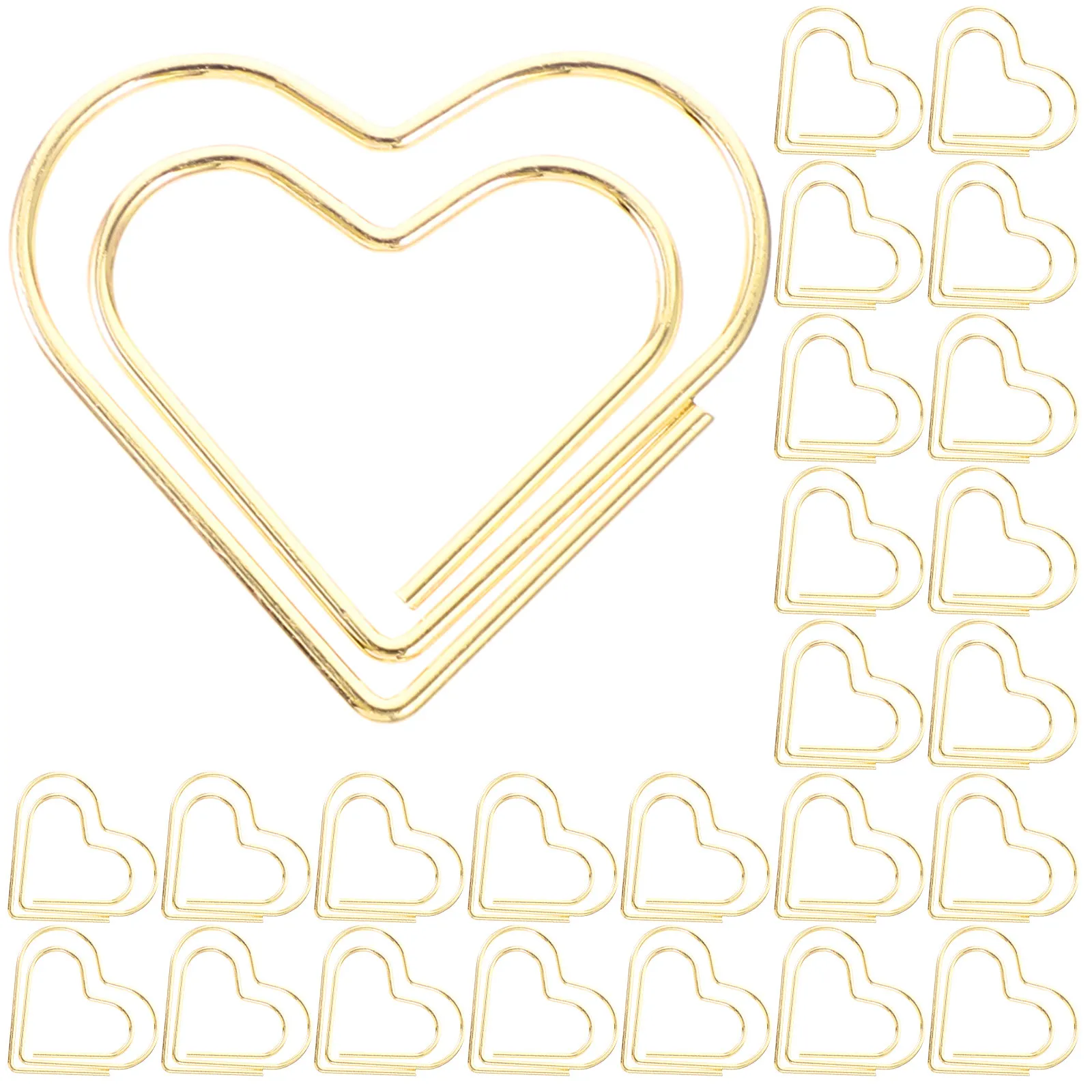 100Pcs 금속 종이 클립 사무실 연구를위한 크리 에이 티브 하트 모양의 작은 문서 클립 DIY 북마크 사진 앨범 봉투 홀더