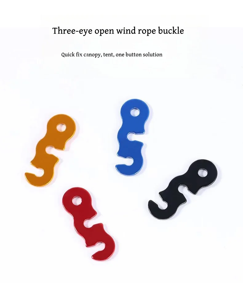 Camping Tent Accessories 10pcs Adjustable Cord Rope Buckle S Type Tensioners Fastener Kit Outdoor Tents Securing