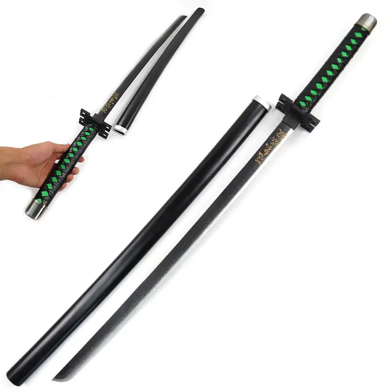 

[Funny] 104cm Cosplay Anime Demon Slayer: Kimetsu No Yaiba weapon Tokitou Muichirou Replica wooden Sword model Costume party toy