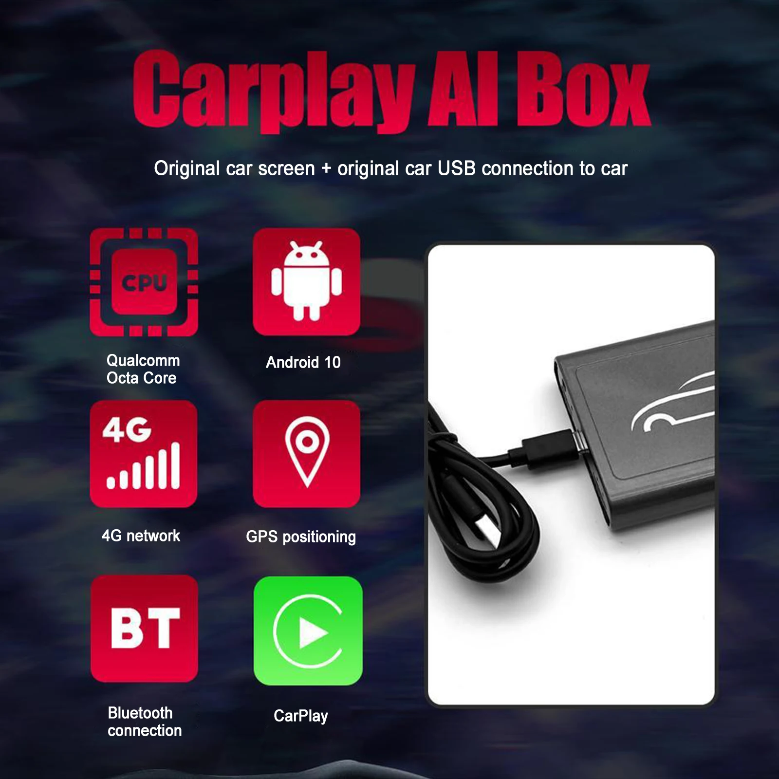 Carlinkit 유무선 카플레이, 무선 안드로이드 자동 동글 미러, 안드로이드 화면 수정용, 자동차 Ariplay
