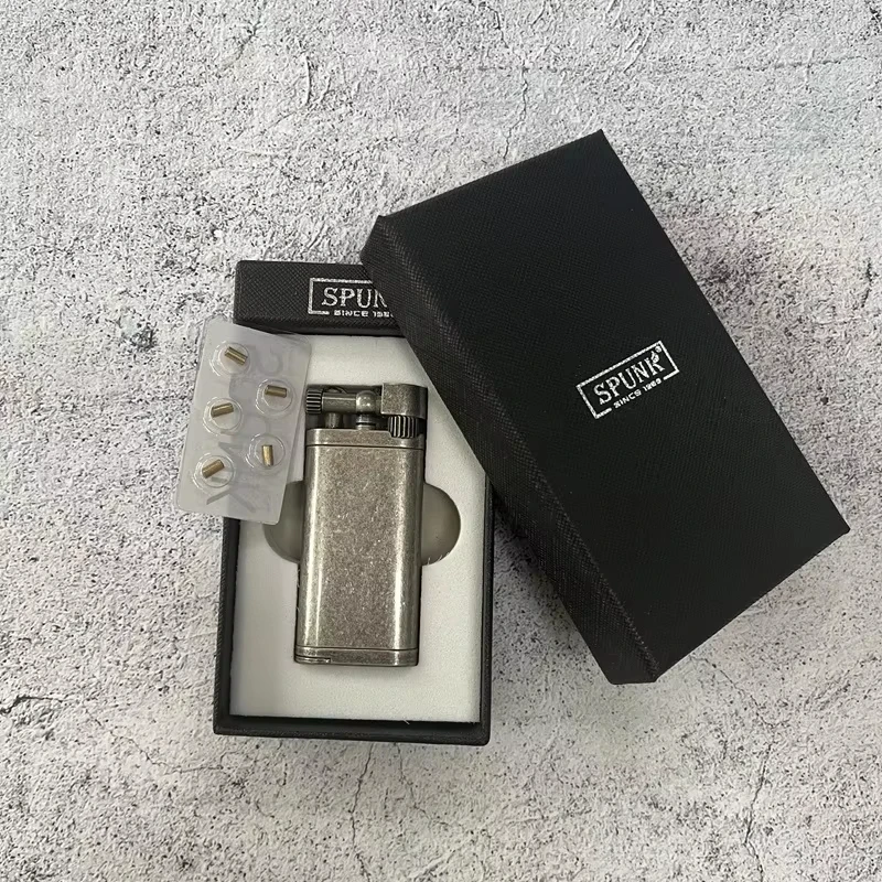 Foern Accendino Antico Vintage, Accendino a Ruota retrò con Fiamma Morbida, Accendino per Pipa di Tabacco con Tamper e Plettro, Regalo per Uomo, Padre Fidanzato (Non Includere Carburante),Metallic