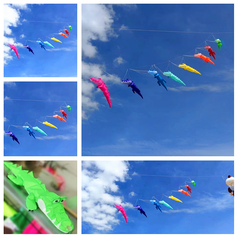 

free shipping Crocodile kite flying string line soft kites pilot inflatable kites weifang kites factory flying dragon sports toy