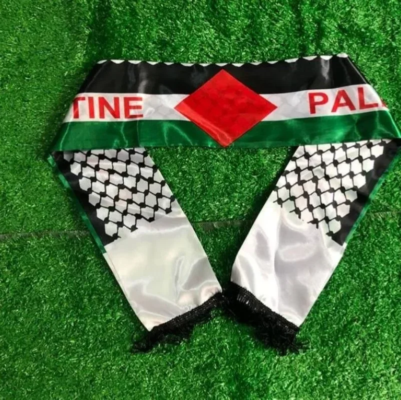 Fashion Palestine Scarf Colorful Palestine Flag Scarf Hanging Neck Wedding Decoration Size 14cm*130cm palestine scarf