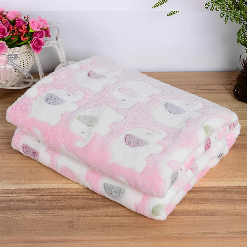 Pet Blanket Paw Print Flannel Thickened Warm Pet Dog Kennel Cat Dog Mat